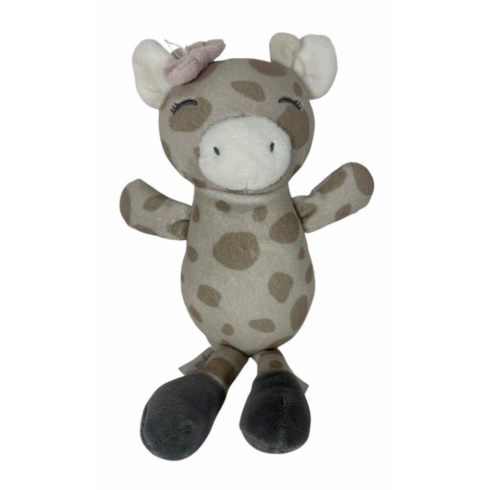 Chick Pea Sleeping Giraffe Baby Lovey Plush Gray Beige Tan 11" Stuffed Animal